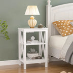 VECELO Modern End Tables with 3-Tier Open Storage Shelves, Side Tables and Nightstands