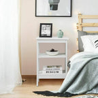VECELO Modern End Tables with 3-Tier Open Storage Shelves, Side Tables and Nightstands
