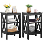 VECELO Modern End Tables with 3-Tier Open Storage Shelves, Side Tables and Nightstands