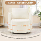 360 Swivel Chair, 29.9  Accent Barrel Armchair, Upholstered Swivel Sofa Chair with Curved Design