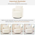 360 Swivel Chair, 29.9  Accent Barrel Armchair, Upholstered Swivel Sofa Chair with Curved Design