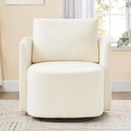 360 Swivel Chair, 29.9  Accent Barrel Armchair, Upholstered Swivel Sofa Chair with Curved Design