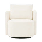 360 Swivel Chair, 29.9  Accent Barrel Armchair, Upholstered Swivel Sofa Chair with Curved Design