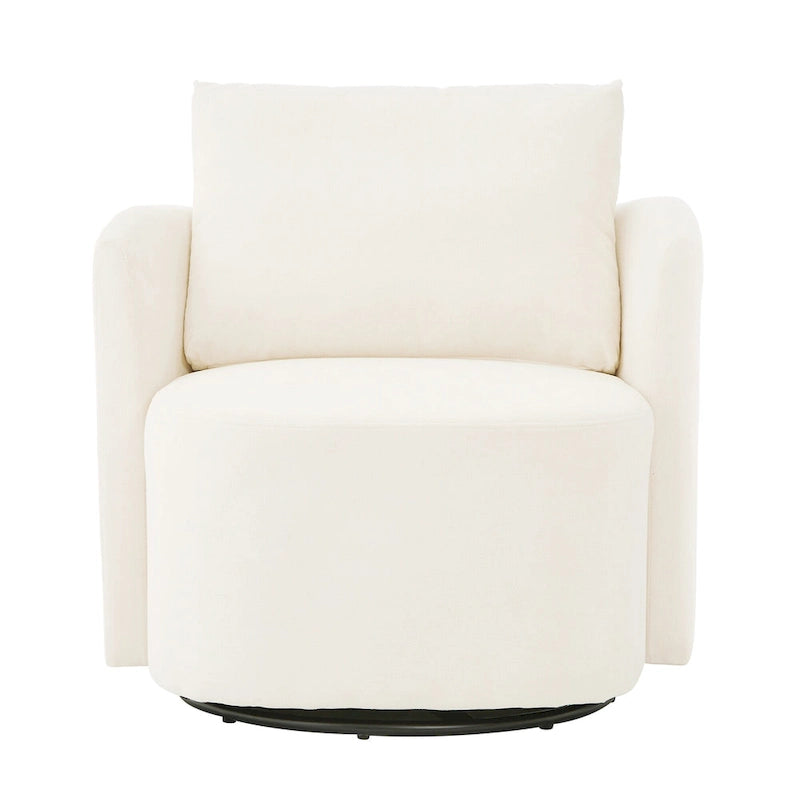 360 Swivel Chair, 29.9  Accent Barrel Armchair, Upholstered Swivel Sofa Chair with Curved Design