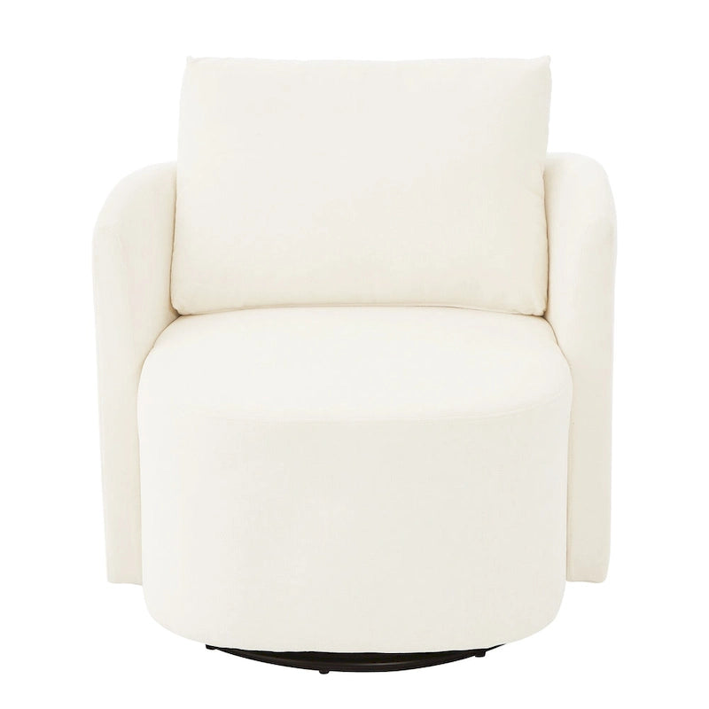 360 Swivel Chair, 29.9  Accent Barrel Armchair, Upholstered Swivel Sofa Chair with Curved Design