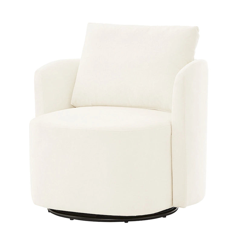 360 Swivel Chair, 29.9  Accent Barrel Armchair, Upholstered Swivel Sofa Chair with Curved Design