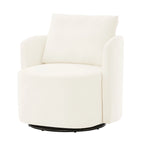 360 Swivel Chair, 29.9  Accent Barrel Armchair, Upholstered Swivel Sofa Chair with Curved Design
