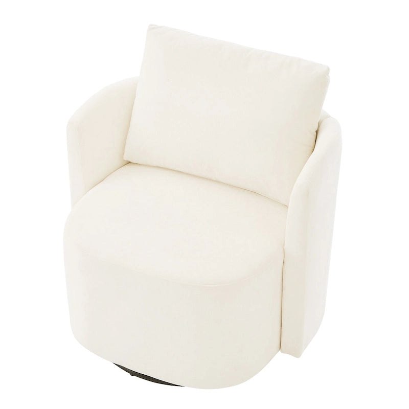 360 Swivel Chair, 29.9  Accent Barrel Armchair, Upholstered Swivel Sofa Chair with Curved Design
