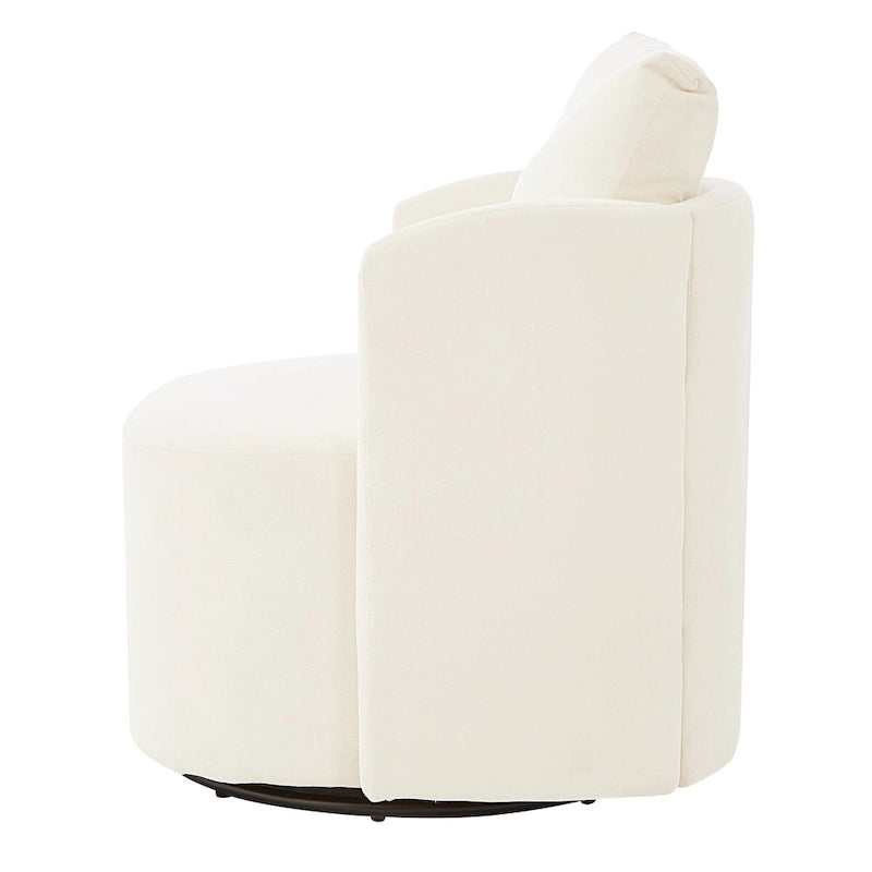 360 Swivel Chair, 29.9  Accent Barrel Armchair, Upholstered Swivel Sofa Chair with Curved Design