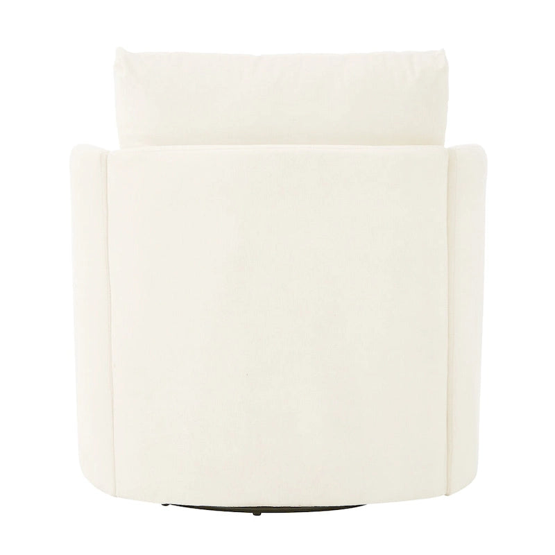 360 Swivel Chair, 29.9  Accent Barrel Armchair, Upholstered Swivel Sofa Chair with Curved Design