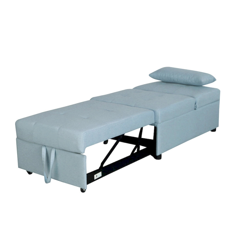 Multi-Functional Folding Ottoman Sofa Bed with Converts to Lounge Chair and Single Bed (264lb Capacity)