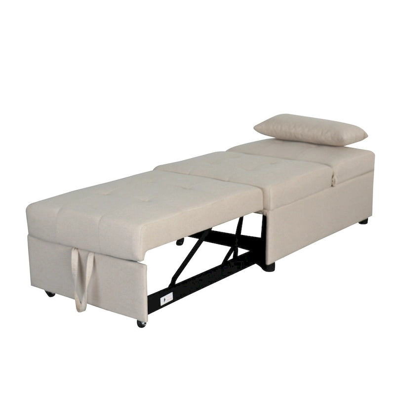 Multi-Functional Folding Ottoman Sofa Bed with Converts to Lounge Chair and Single Bed (264lb Capacity)