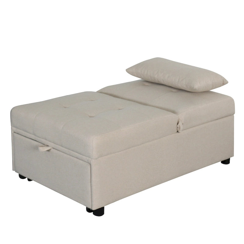 Multi-Functional Folding Ottoman Sofa Bed with Converts to Lounge Chair and Single Bed (264lb Capacity)