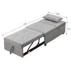 Multi-Functional Folding Ottoman Sofa Bed with Converts to Lounge Chair and Single Bed (264lb Capacity)