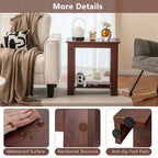 Gymax 2 PCS 2-Tier End Table Modern Sofa Bedside Compact Nightstand w/