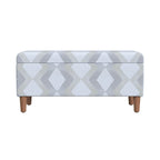 Zia Accent Storage Bench, Cream Gray Woven Diamond Pattern, 36 Inch