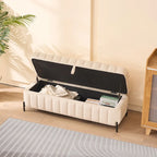 49.21  Upholstered Velvet Storage Bench with Metal Legs for Bedroom