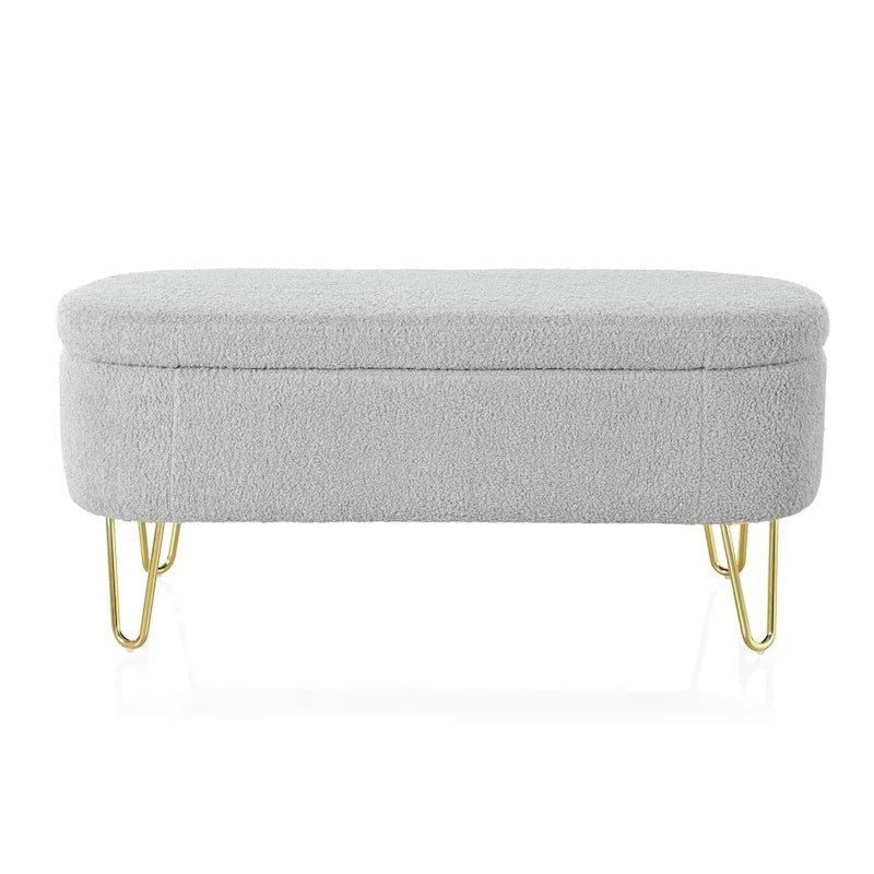 Oval Storage Bench for Living Room Bedroom End of Bed