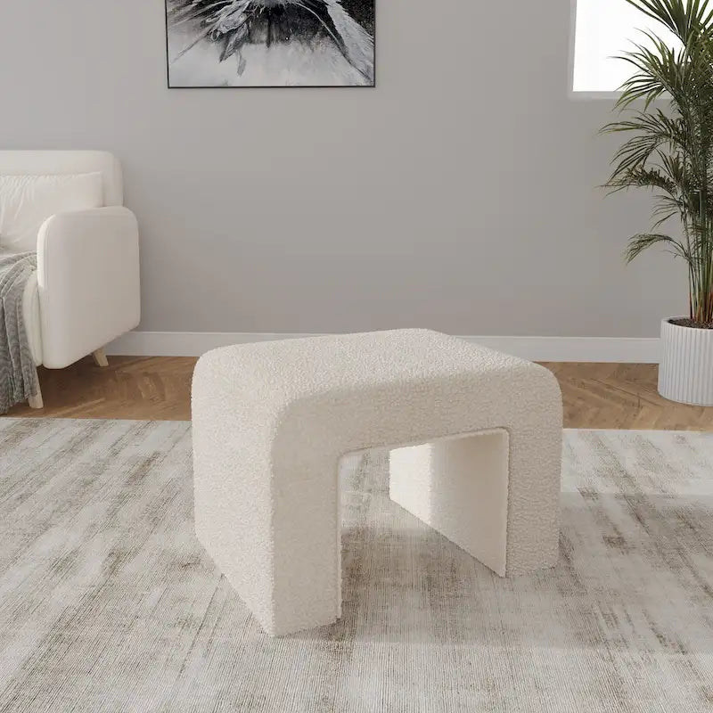 Vint 26  Modern Bench Upholstered in Velvet or Boucle With Padded Foam Seat for Living Room Bedroom Home Office