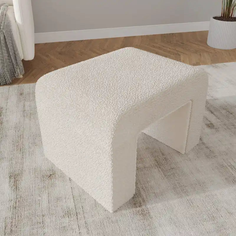 Vint 26  Modern Bench Upholstered in Velvet or Boucle With Padded Foam Seat for Living Room Bedroom Home Office