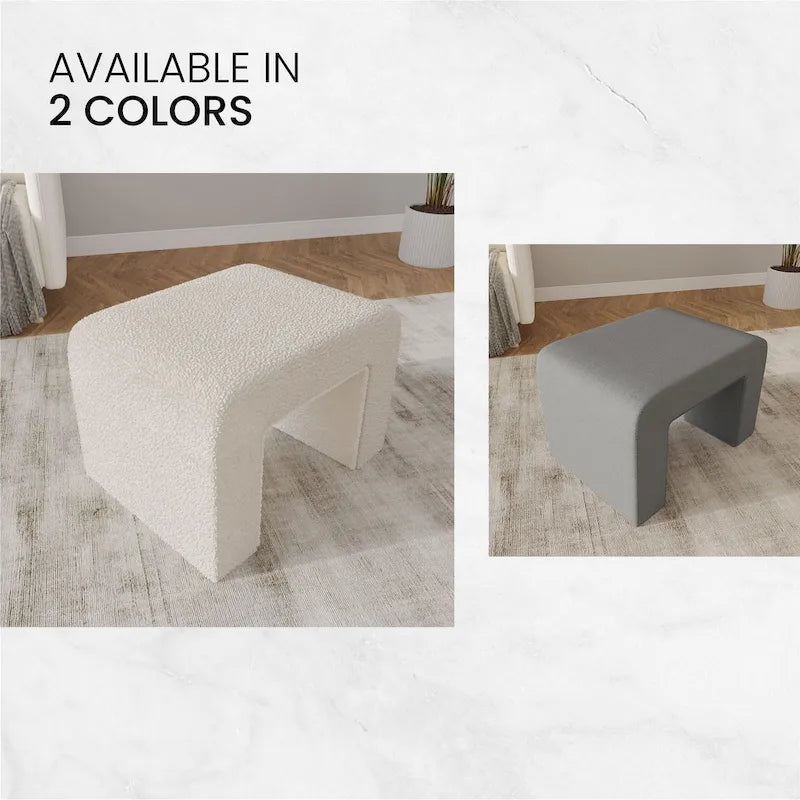 Vint 26  Modern Bench Upholstered in Velvet or Boucle With Padded Foam Seat for Living Room Bedroom Home Office