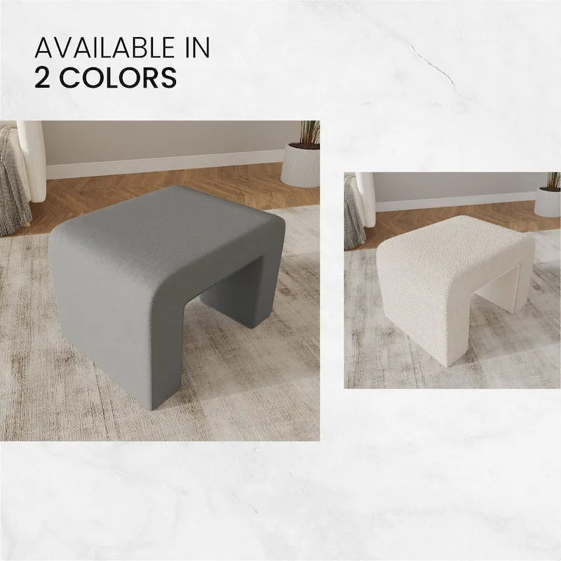 Vint 26  Modern Bench Upholstered in Velvet or Boucle With Padded Foam Seat for Living Room Bedroom Home Office