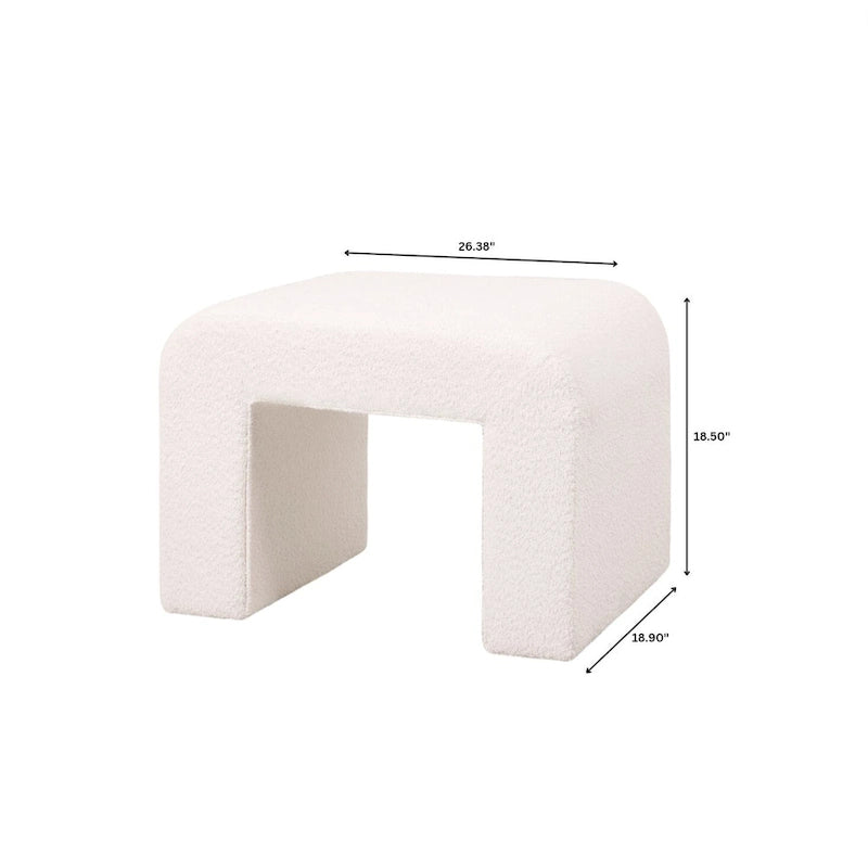 Vint 26  Modern Bench Upholstered in Velvet or Boucle With Padded Foam Seat for Living Room Bedroom Home Office