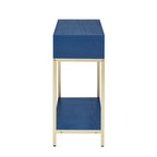 45.5  MDF Retro Console Table with Gold Accents, 2 Storage Drawers and Geometric Design