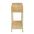45.5  MDF Retro Console Table with Gold Accents, 2 Storage Drawers and Geometric Design