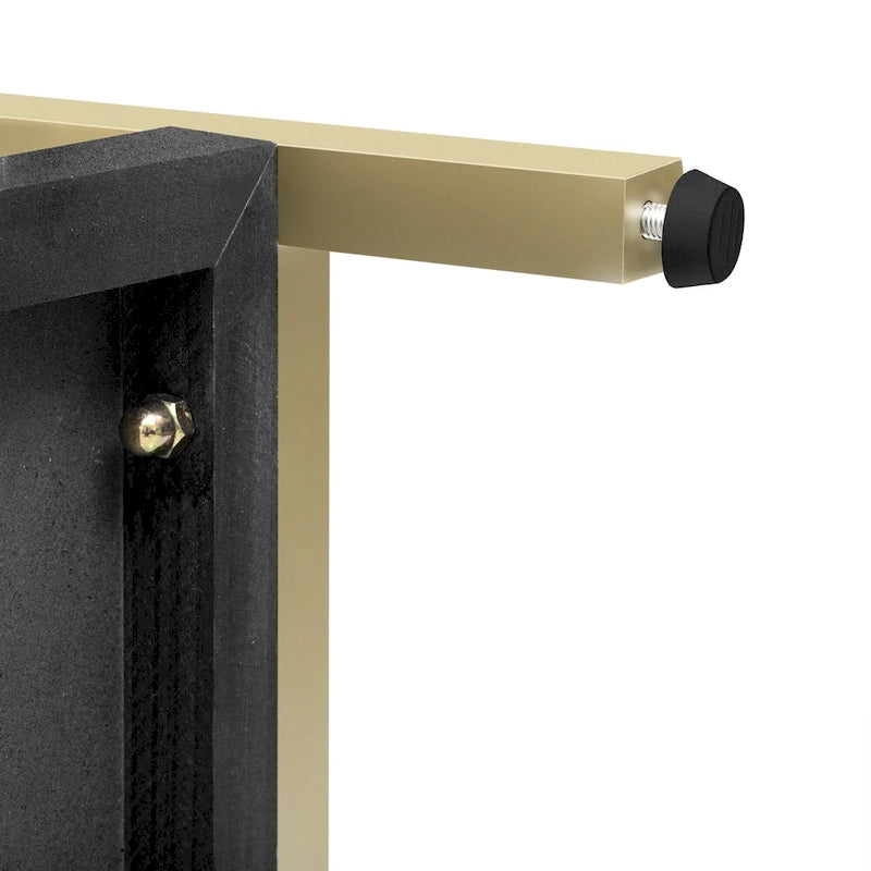 45.5  MDF Retro Console Table with Gold Accents, 2 Storage Drawers and Geometric Design