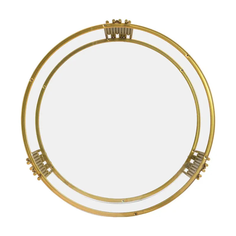 31.5  Tempered Glass Coffee Table with Asymmetrical Metal Design and Lower Shelf