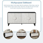 63  Accent TV Stand with Carved Doors & Wood Legs for Living Room