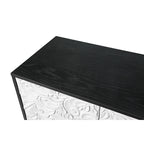 63  Accent TV Stand with Carved Doors & Wood Legs for Living Room