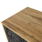 63  Accent TV Stand with Carved Doors & Wood Legs for Living Room