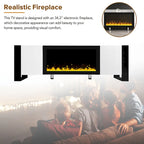 Modern 68.1  Fireplace TV Stand with 2 Large Cabinets for TVs up to 78
