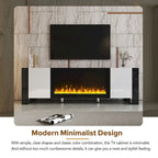 Modern 68.1  Fireplace TV Stand with 2 Large Cabinets for TVs up to 78