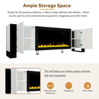 Modern 68.1  Fireplace TV Stand with 2 Large Cabinets for TVs up to 78