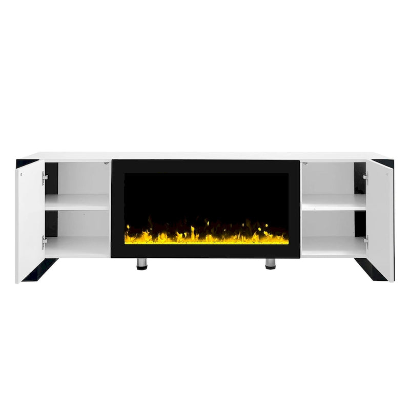 Modern 68.1  Fireplace TV Stand with 2 Large Cabinets for TVs up to 78