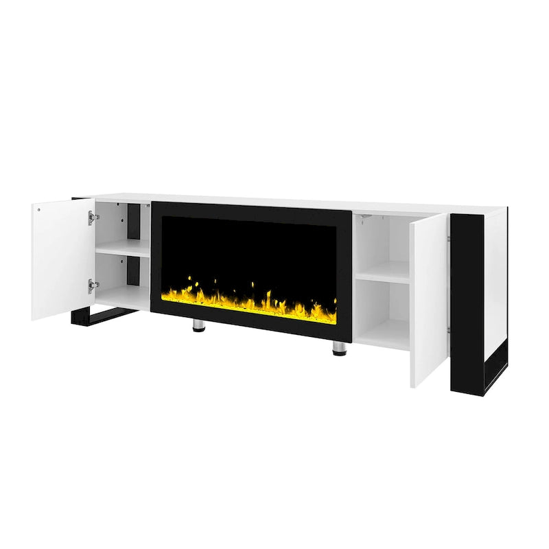 Modern 68.1  Fireplace TV Stand with 2 Large Cabinets for TVs up to 78