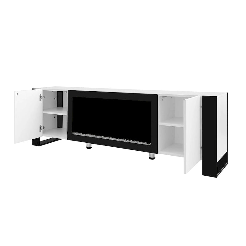 Modern 68.1  Fireplace TV Stand with 2 Large Cabinets for TVs up to 78