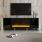 Modern 68.1  Fireplace TV Stand with 2 Large Cabinets for TVs up to 78