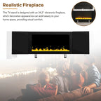 Modern 68.1  Fireplace TV Stand with 2 Large Cabinets for TVs up to 78