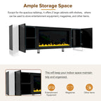 Modern 68.1  Fireplace TV Stand with 2 Large Cabinets for TVs up to 78
