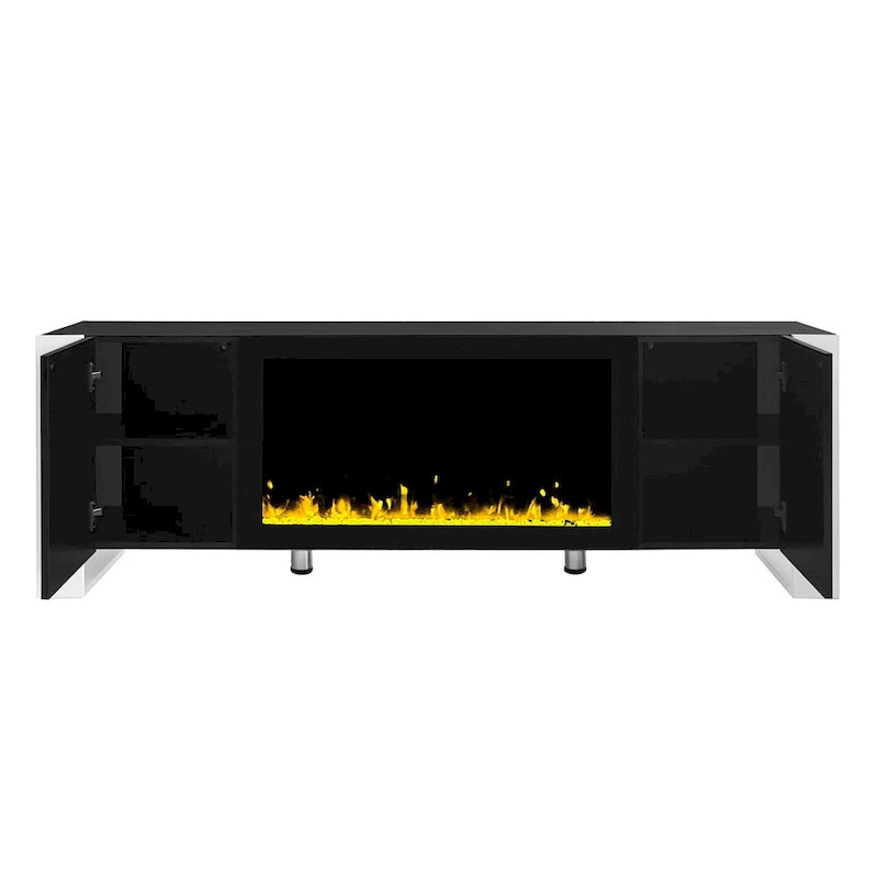 Modern 68.1  Fireplace TV Stand with 2 Large Cabinets for TVs up to 78