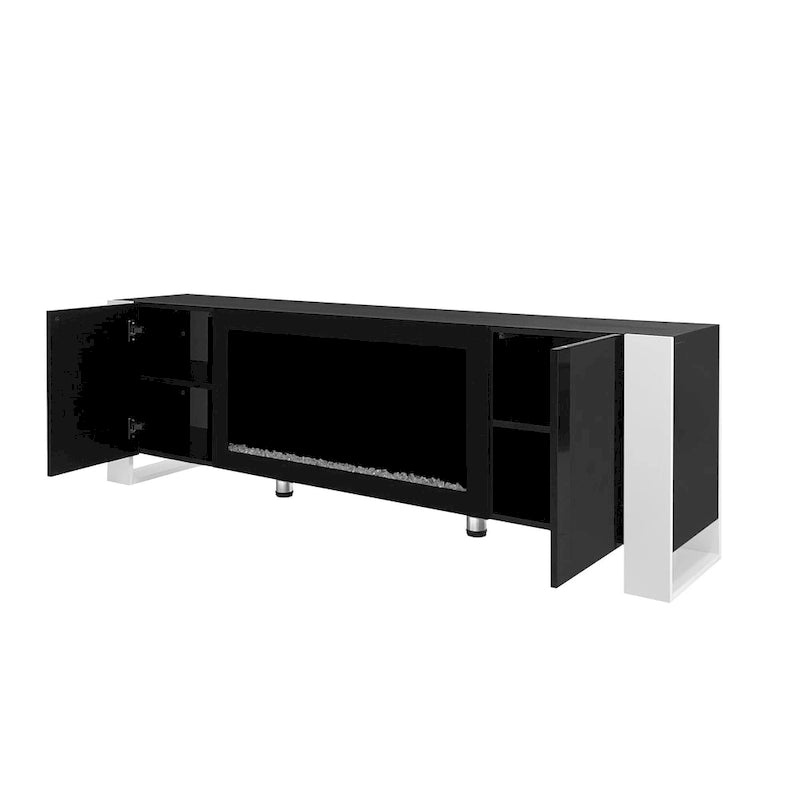 Modern 68.1  Fireplace TV Stand with 2 Large Cabinets for TVs up to 78