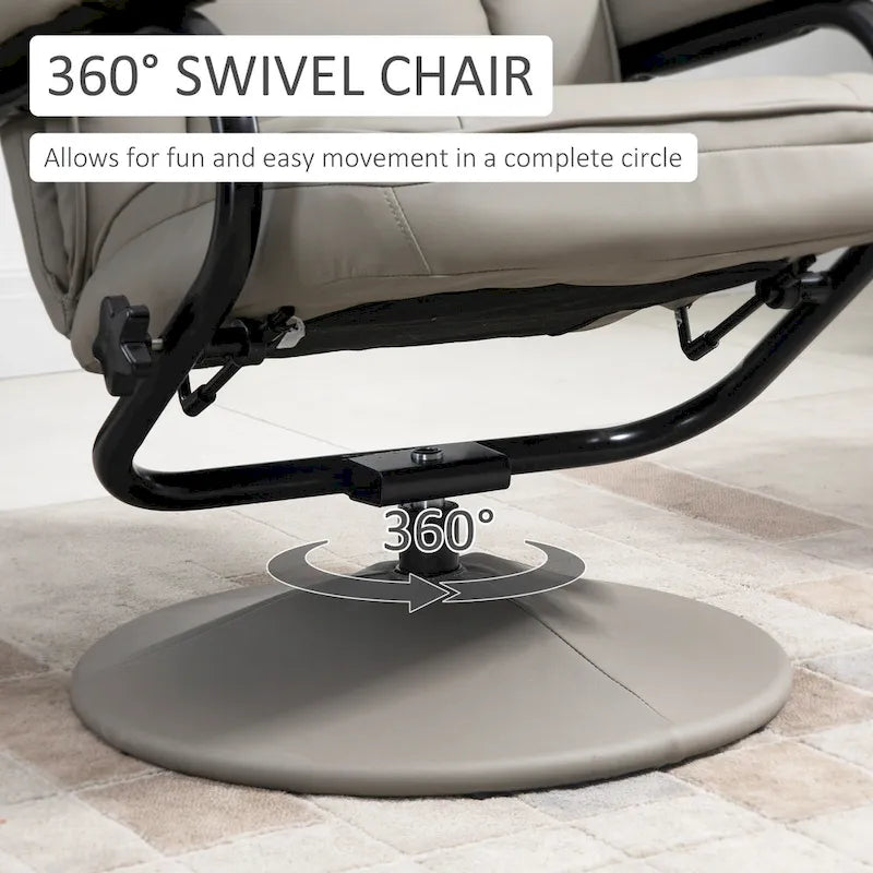 30  High Back Swivel Recliner Chair with Ottoman