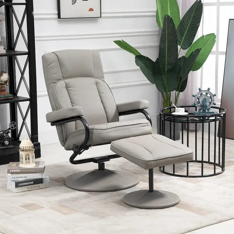 30  High Back Swivel Recliner Chair with Ottoman
