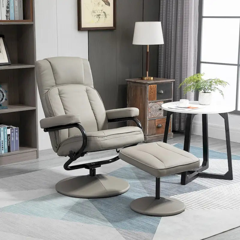 30  High Back Swivel Recliner Chair with Ottoman