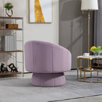 Modern 28.75  Velvet Upholstered 360 Swivel Accent Chair with Wood Frame and Waist Cushion