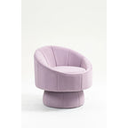 Modern 28.75  Velvet Upholstered 360 Swivel Accent Chair with Wood Frame and Waist Cushion